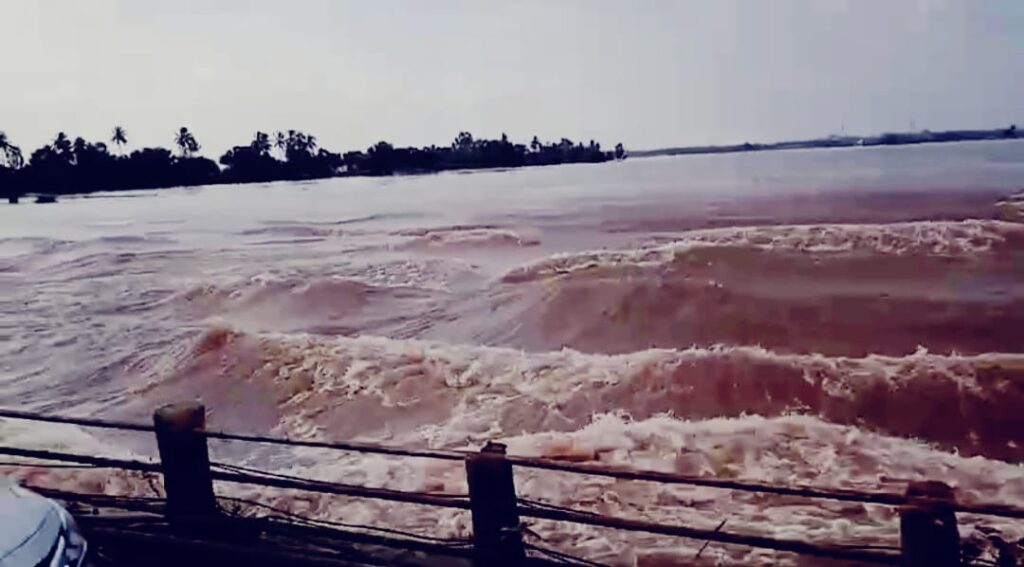 ಚಿಕ್ಕಪಡಸಲಗಿ: ಕೃಷ್ಣಾನದಿ ಸೇತುವೆ ಕೆಳಗೆ ಜಲ ವೈಭವ..!