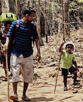 ಪಾದಯಾತ್ರೆಯಲ್ಲಿ ಗಮನಸೆಳೆದ ೨ ವರ್ಷದ ಕಾರ್ತಿಕೇಯ